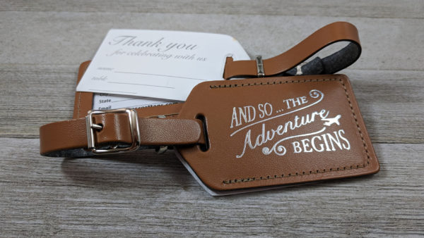 And So the Adventure Begins Luggage Tag Brown