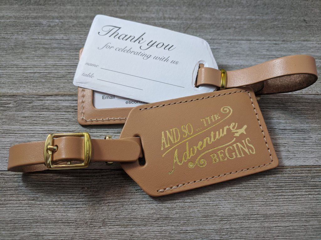 Graphic Image Luggage Tag with Buckle British Tan