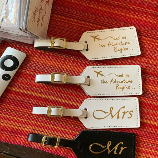 mongrammed wedding favor personalized luggage tags