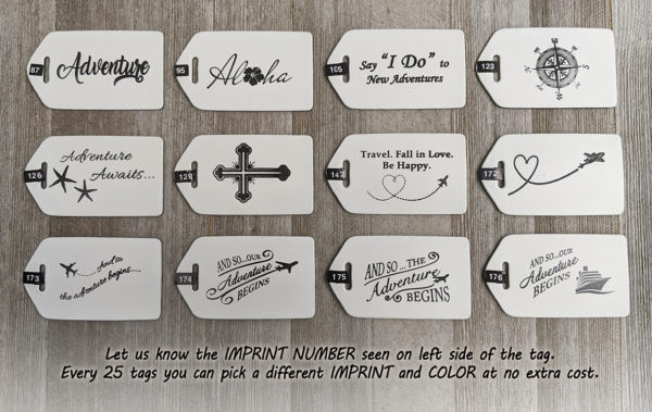 Imprint Options 87-176 for Personalized Luggage Tags